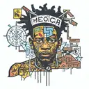 Basquiat Mecca inside tattoo design idea