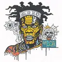 Basquiat Mecca inside tattoo design idea