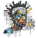 Basquiat Mecca inside tattoo design idea