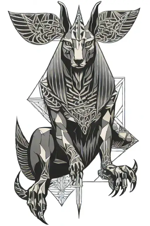 Anubis with scales tattoo design idea