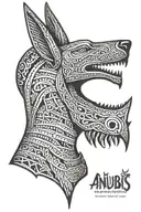 Anubis with scales tattoo design idea