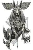 Anubis with scales tattoo design idea