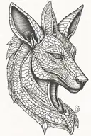 Anubis with scales tattoo design idea