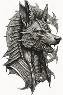 Anubis with scales tattoo design idea