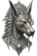 Anubis with scales tattoo design idea
