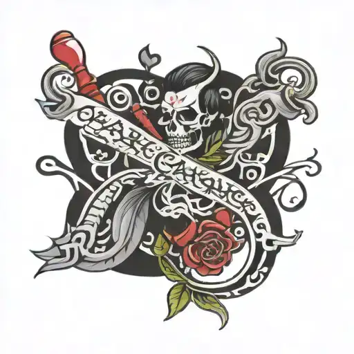 alacranes y unforgettable written in cursive tattoo design idea