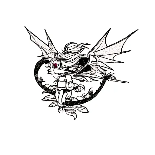 Dragon with a rose eye tattoo design idea