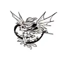 Dragon with a rose eye tattoo design idea