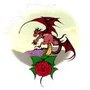 Dragon with a rose eye tattoo design idea