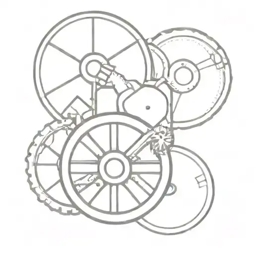 whistle in wheels in a steampunk style tatto design tattoo design idea