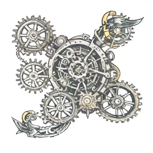 whistle in wheels in a steampunk style tatto design tattoo design idea