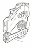 evil dead chainsaw tattoo design idea