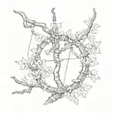 elm tree and archery bow tattoo design idea