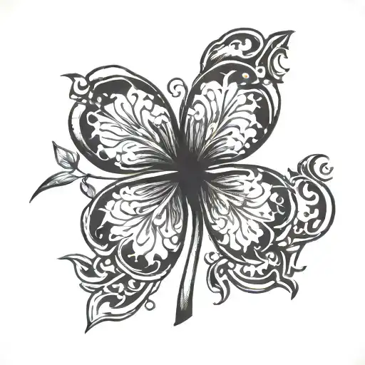 Men's tattoo that attracts good luck clover tattoo design idea