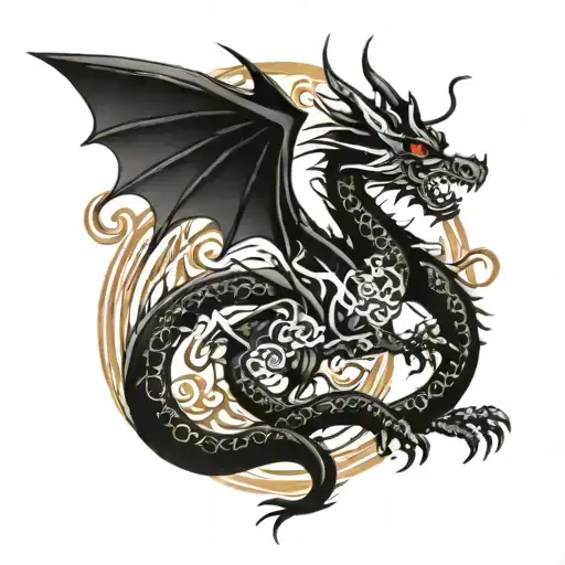 Men's tattoo that attracts good luck dragon tattoo design idea