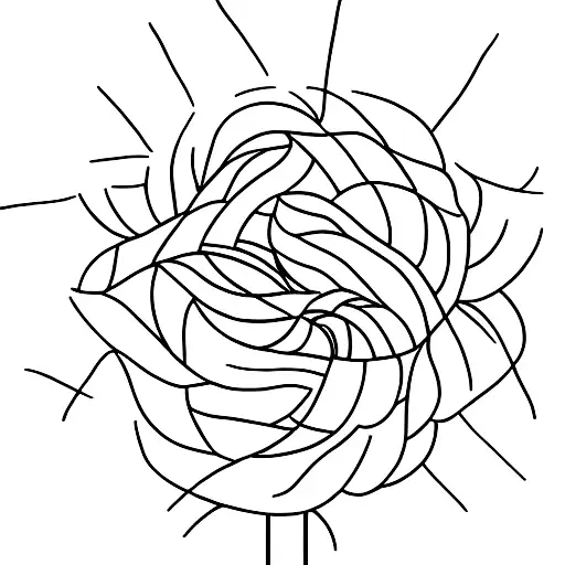 A minimalist tattoo of a gavel intertwined with a sunflower stem tattoo design idea