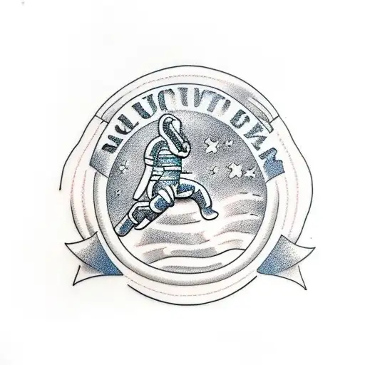 astronaut and scuba diver tattoo design idea