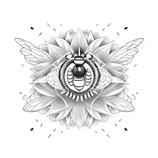 several bees flying around sunflowers that have smiley faces tattoo design idea