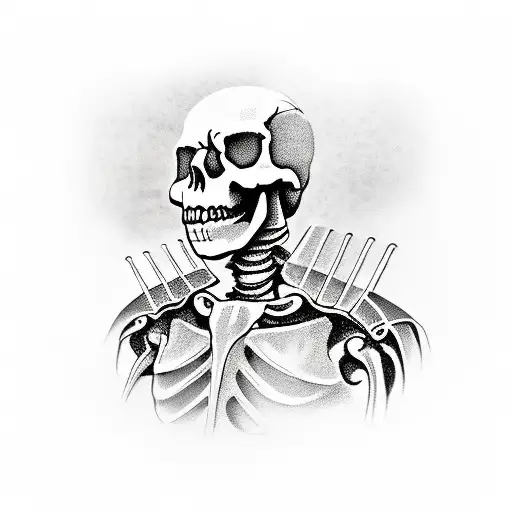 skeleton knight on a horse tattoo design idea