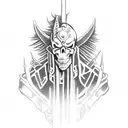 death knight on horse with the words : I came I saw I conquered  tattoo design idea