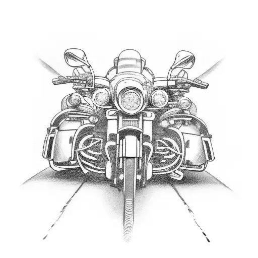 Chopper Motorcycle Temporary Tattoo