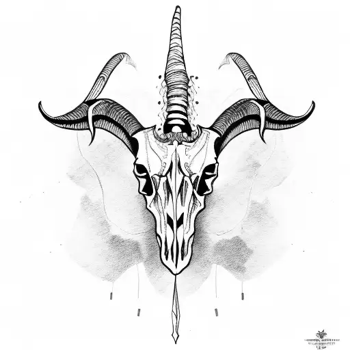 goat skull and buddha tattoo design idea
