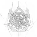 penrose triangle, metatron's cube, turtle tattoo design idea