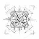 penrose triangle, metatron's cube, turtle tattoo design idea