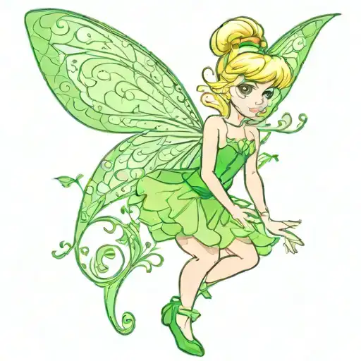 Alexandria tinkerbell tattoo design idea