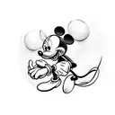 Mickey Mouse as main character  and in the bottom Minnie Mouse  and tinker bell tattoo design idea