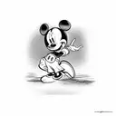 Mickey Mouse as main character  and in the bottom Minnie Mouse  and tinker bell tattoo design idea