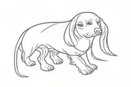 mini dachshund silhouette tattoo design idea