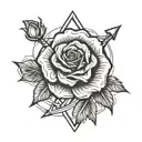 Anarchy symbol AND rose minimalism style draw tattoo design idea