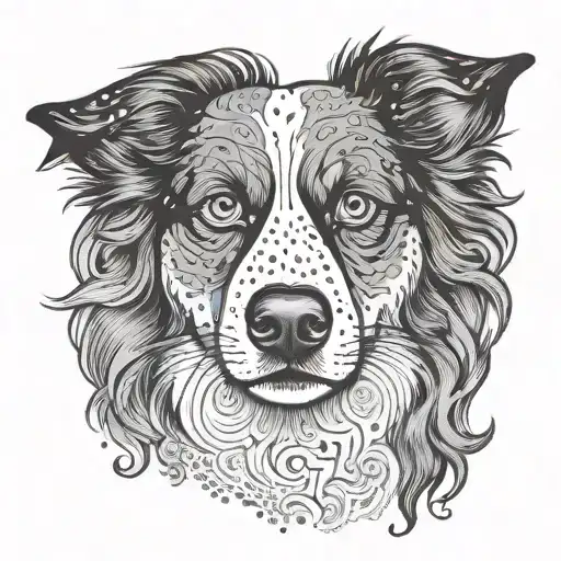 border collie tattoo design idea