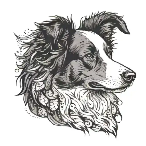 border collie tattoo design idea