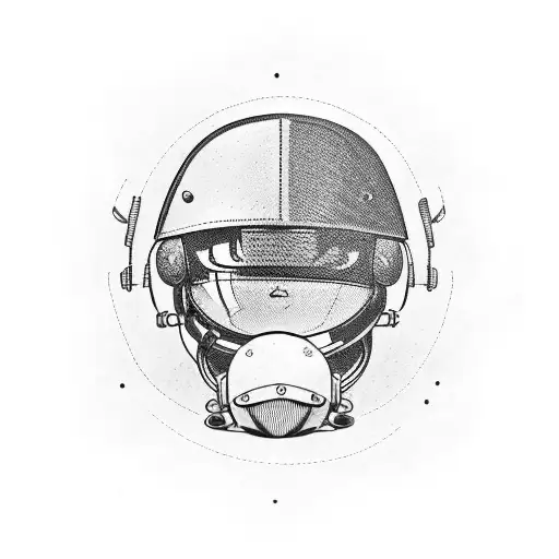 helicopter helmet rifle  and boots tattoo design idea