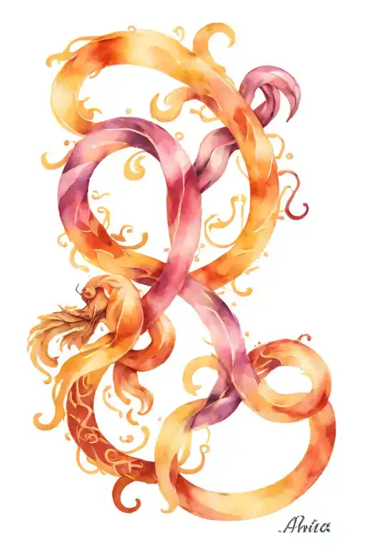 Aries, Virgo, Scorpio zodiac signs intertwined tattoo design idea
