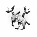 A majestic kangaroo jumping across the outback tattoo design idea