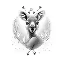 A majestic kangaroo jumping across the outback tattoo design idea