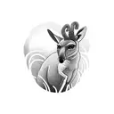 A majestic kangaroo jumping across the outback tattoo design idea