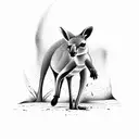 A majestic kangaroo jumping across the outback tattoo design idea