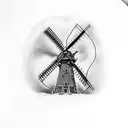A mesmerizing sunset over a windmill in the Australian outback tattoo design idea