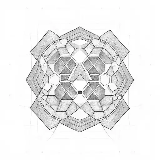 blue hexagon electro circuit board tattoo design idea