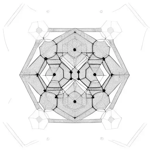 hexagon circuit board tattoo design idea