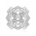 blue hexagon electro circuit board tattoo design idea