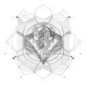 blue hexagon electro circuit board tattoo design idea