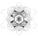 blue hexagon electro circuit board tattoo design idea