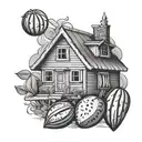 watermelon house tattoo design idea