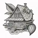 watermelon house tattoo design idea
