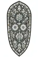 Church stained glass windows in a agotich church  tattoo design idea